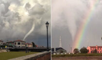 Le spettacolari immagini del tornado che abbraccia l'arcobaleno