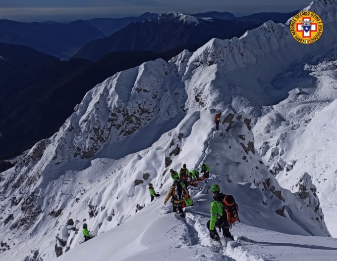 Conca del Moren, la simulazione della V Delegazione Bresciana del Soccorso Alpino