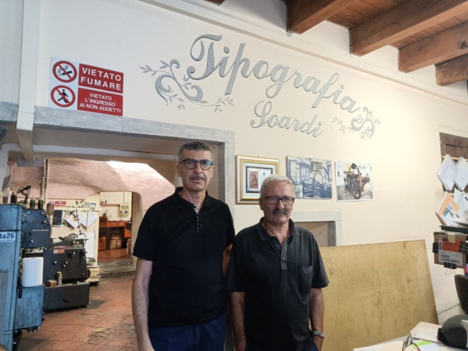 La Tipografia Soardi, da nonno Domenico ad Andrea e Alfredo e quella macchina del 1923