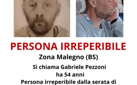 A Malegno si cerca Gabriele Pezzoni, nessuna traccia dal 27 dicembre